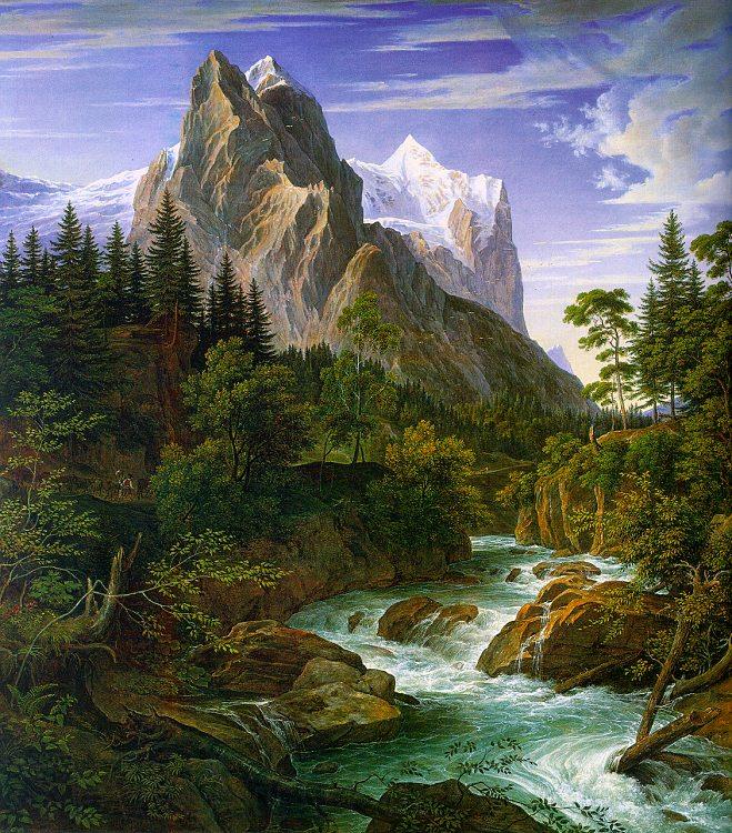 Joseph Anton Koch The Wetterhorn with the Reichenbachtal Norge oil painting art